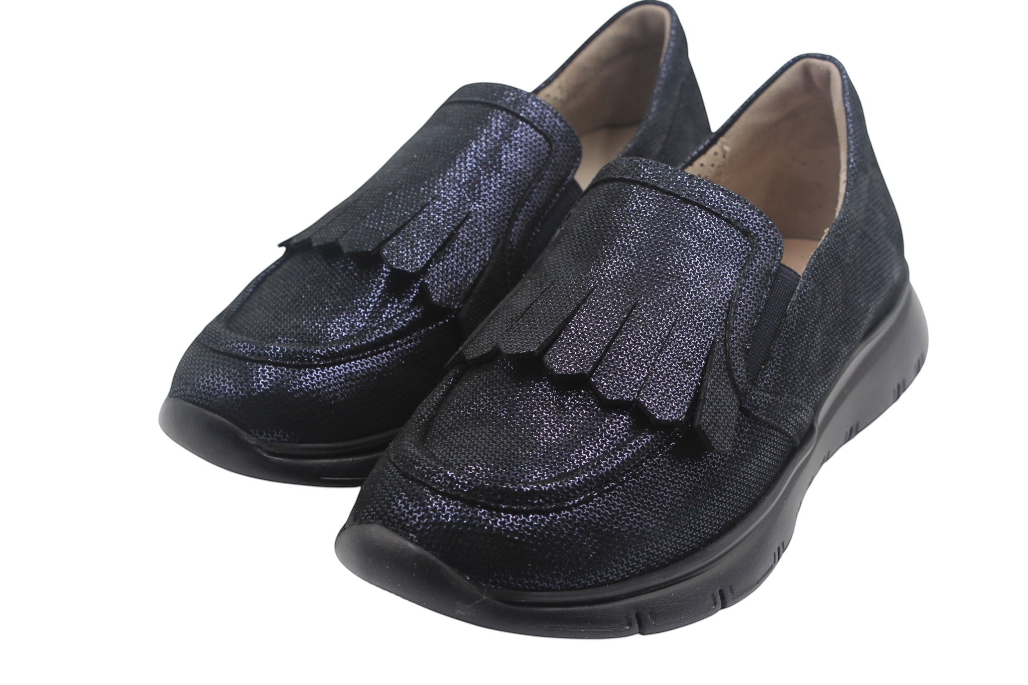 Elite Tomasi Scarpa Donna Robin Iron poseidone Frangia, dettaglio della suola e del plantare estraibile