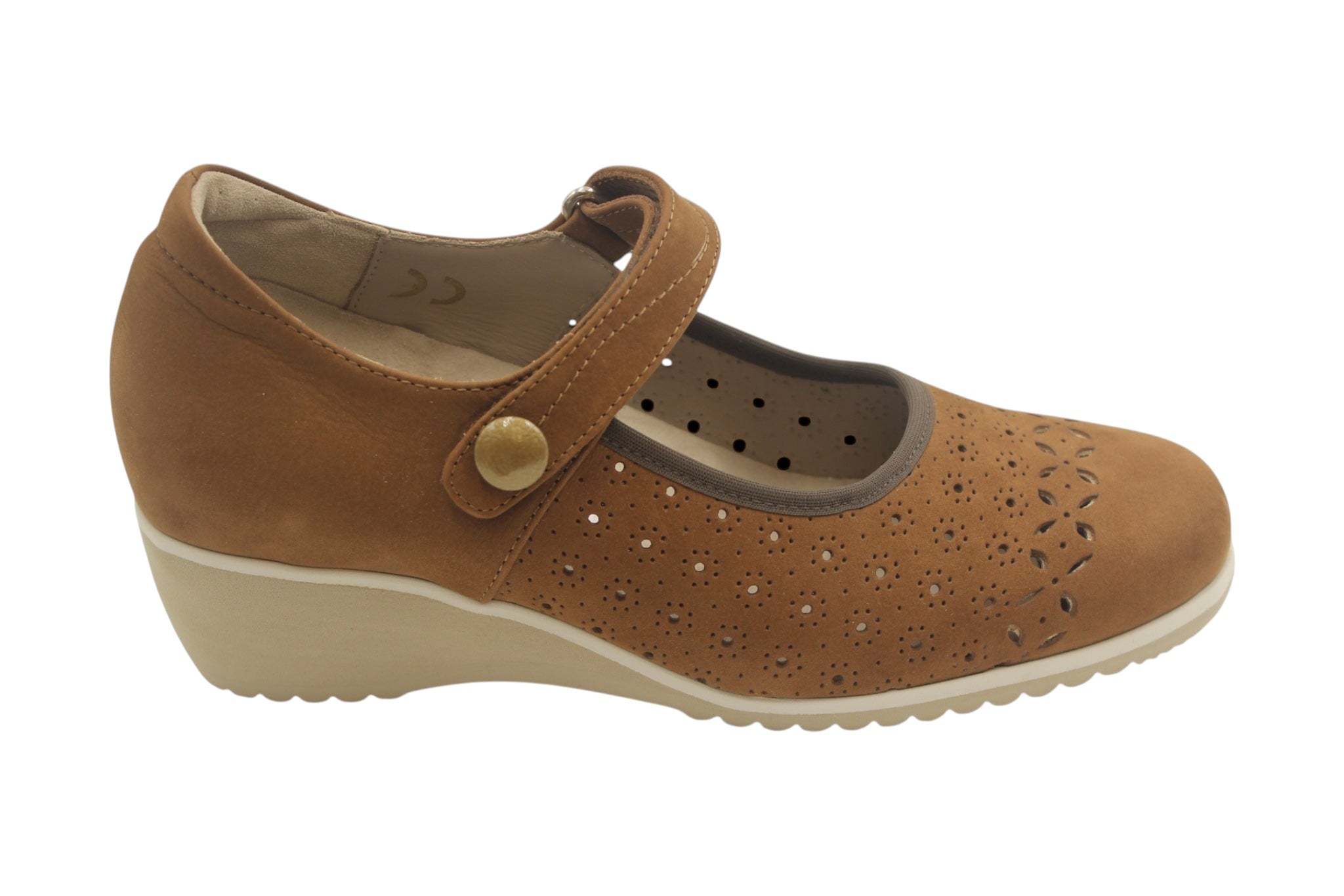 Scarpa comoda ortopedica donna Isabell nabuck traforato sigaro - Elite Tomasi Store