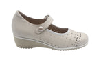 Scarpa comoda ortopedica donna Isabell forata tortora - Elite Tomasi Store