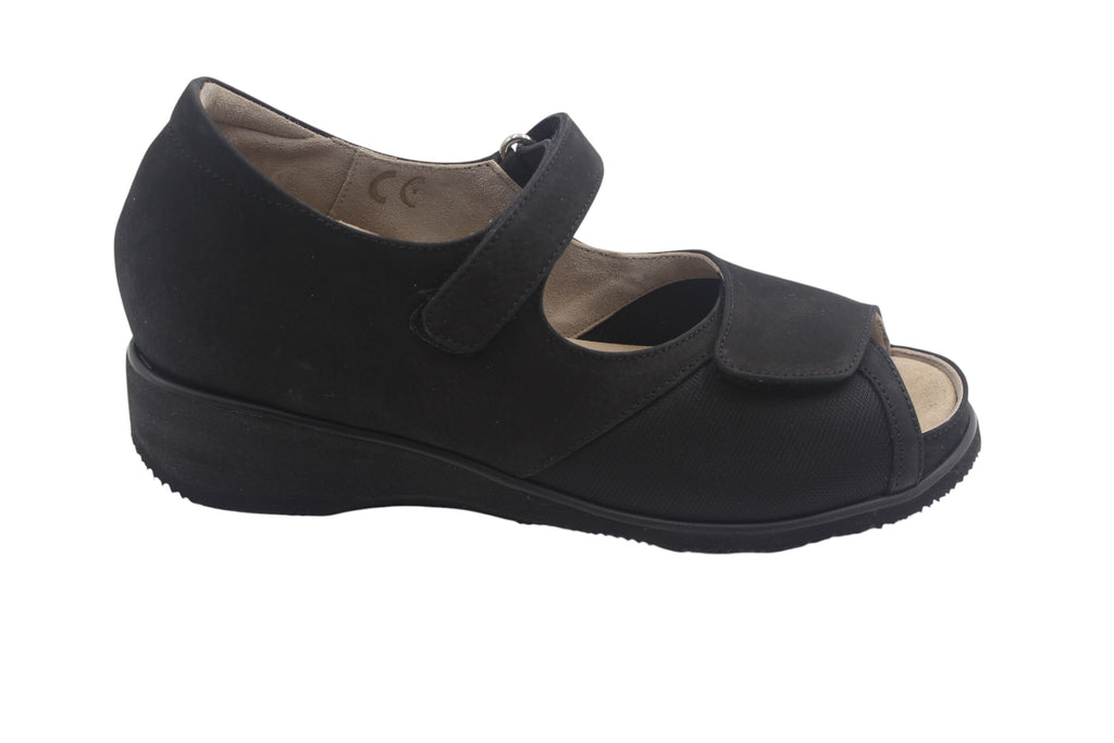 Scarpa comoda ortopedica donna Luminosa nabuk nero - Elite Tomasi Store