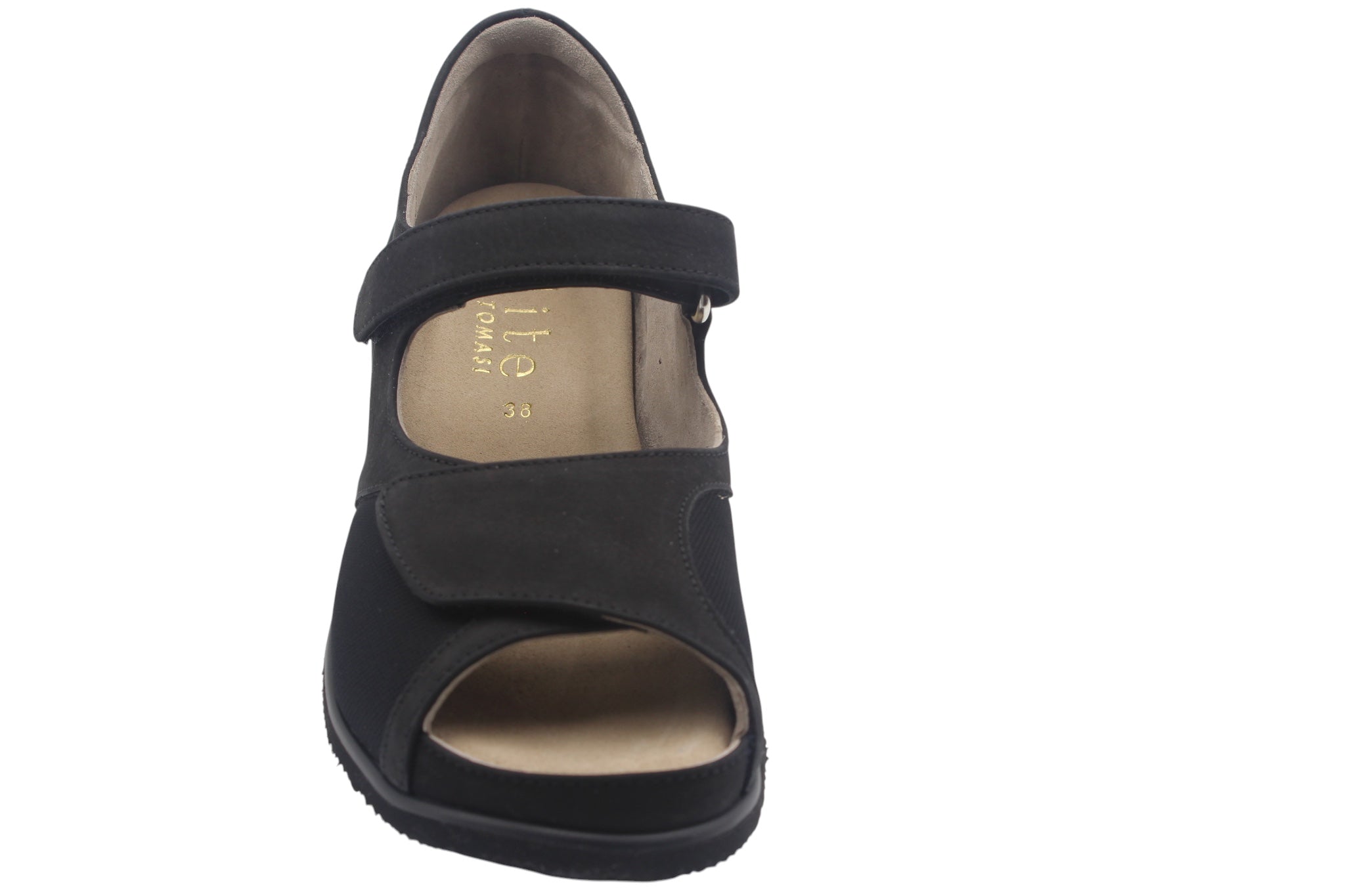 Elite Tomasi Scarpa Luminosa Ortho nero donna elite, dettaglio della tomaia e della calzata