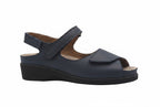 Sandalo comodo ortopedico donna Vale blu vernice - Elite Tomasi Store