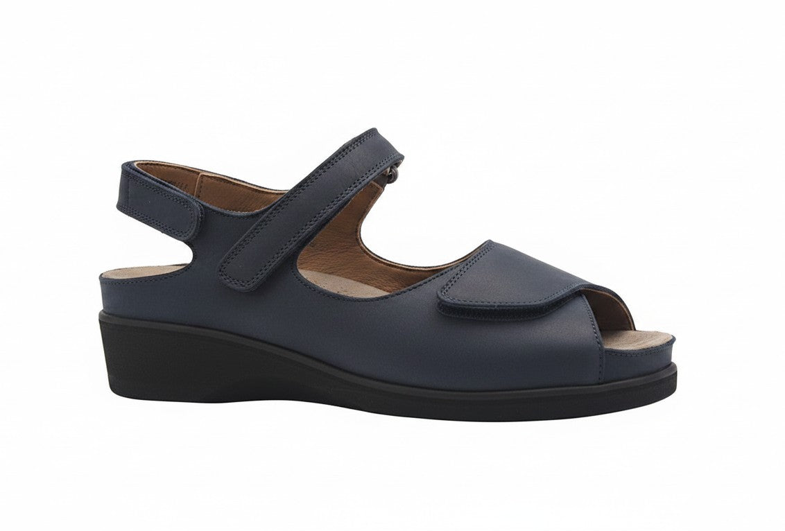 Sandalo comodo ortopedico donna Vale blu vernice - Elite Tomasi Store
