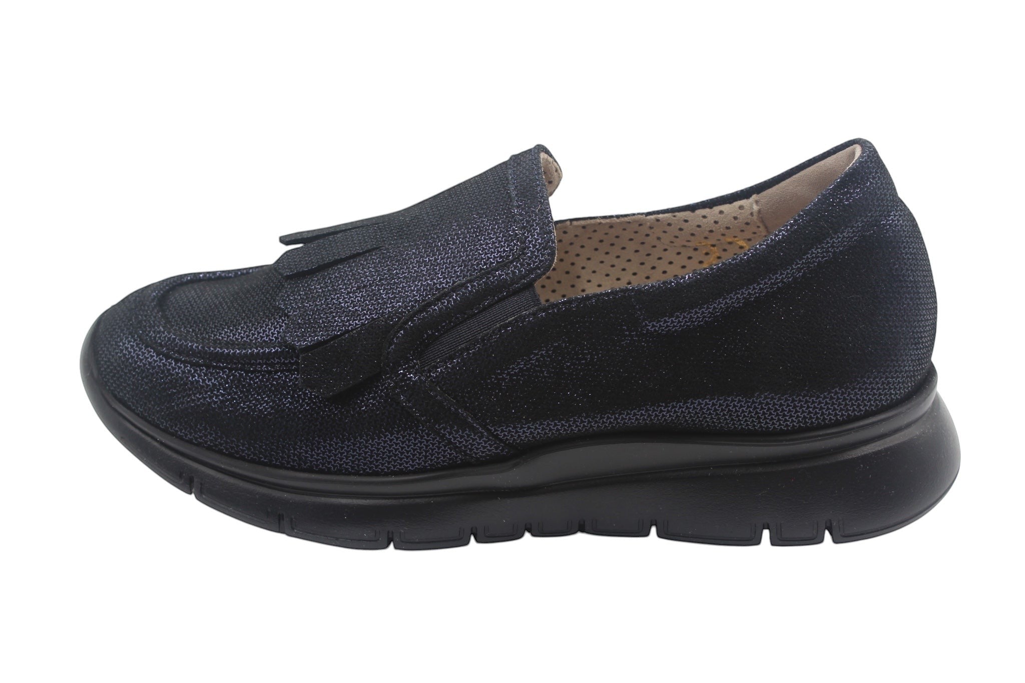 Elite Tomasi Scarpa Donna Robin Iron poseidone Frangia, dettaglio della tomaia e della calzata
